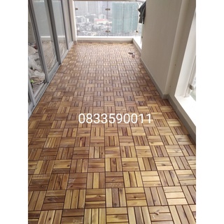 Vỉ sàn gỗ tự nhiên ngoài trời lót ban công Kích thước : 30cm*30cm*2.4cm - sân vườn. Nhận thi công