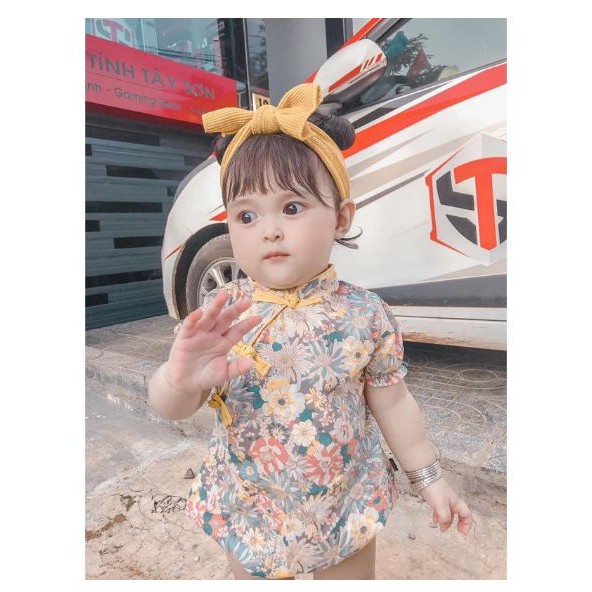 Cực xinh với mẫu sườn xám cho bé