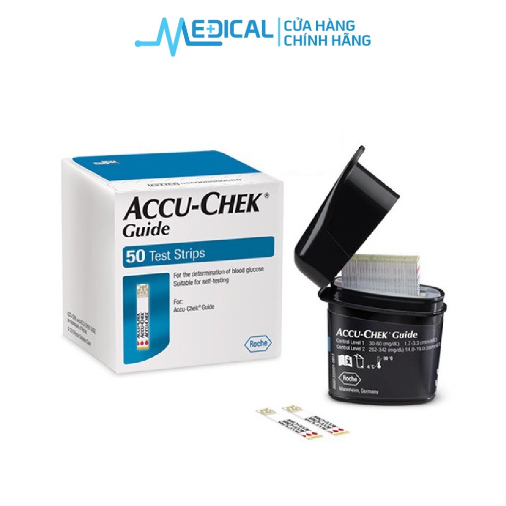 Que thử đường huyết Accu-Chek Guide 50 que hộp chính hãng - MEDICAL