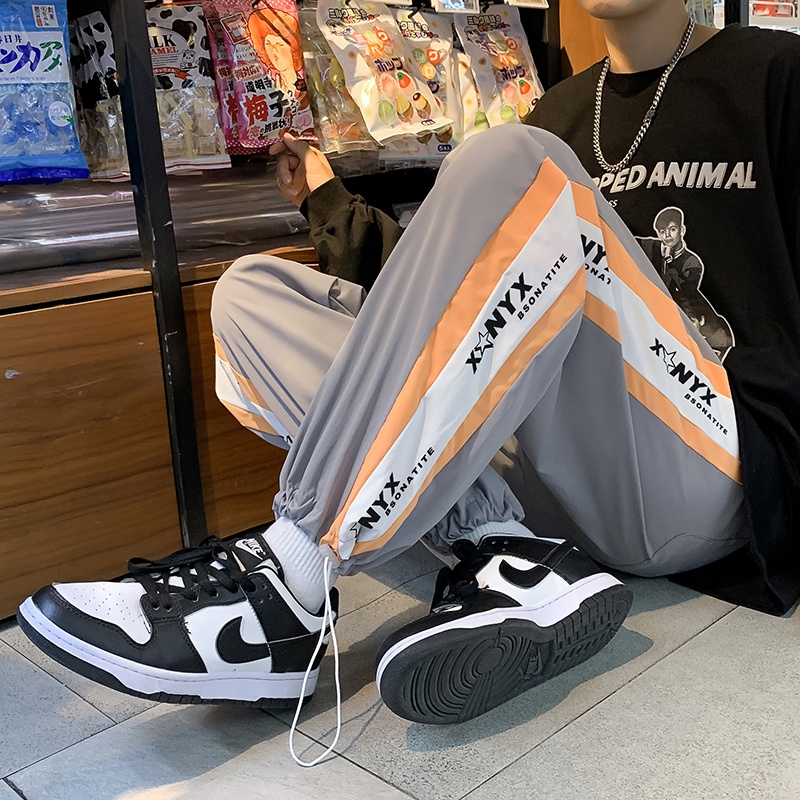 Quần ống rộng họa tiết màu nhuộm phong cách hip hop thời trang Hàn Quốc cho nam