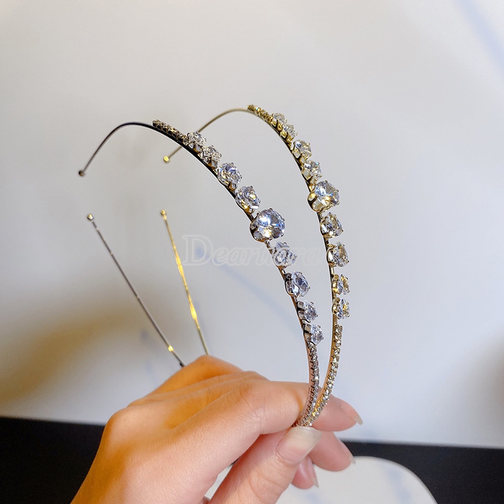 Băng Đô Cài Tóc Đính Đá Thiết Kế Đơn Giản Sang Trọng Cho Nữ