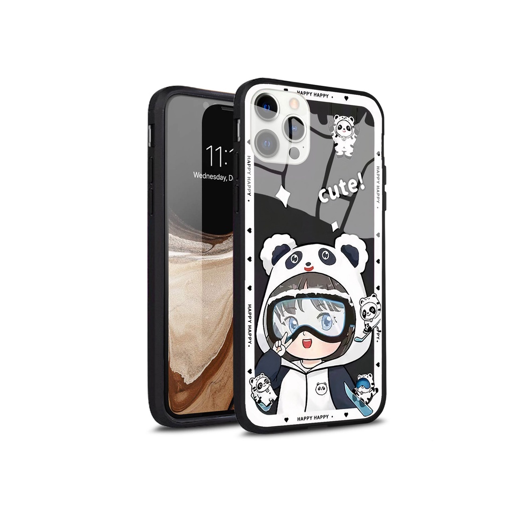 Ốp đôi gấu Cute kính cường lực cho iphone 14 13 pro max mini 12 pro max mini 6 s plus 7 8 plus X r s max 11 pro max Se2
