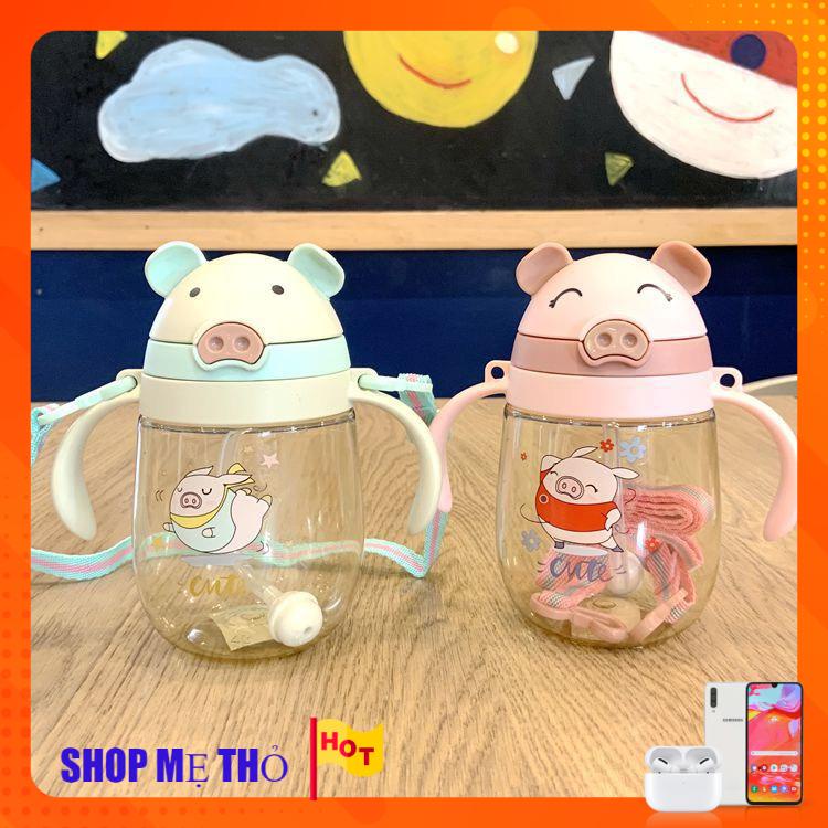 Bình tập uống nước cho bé chống sặc, Bình nước cho bé có ống hút 250ml bằng nhựa PP chịu nhiệt tốt