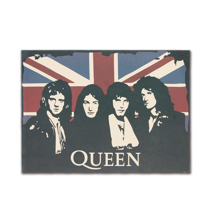 Poster treo tường hình nhóm nhạc Queen phong cách cổ điển