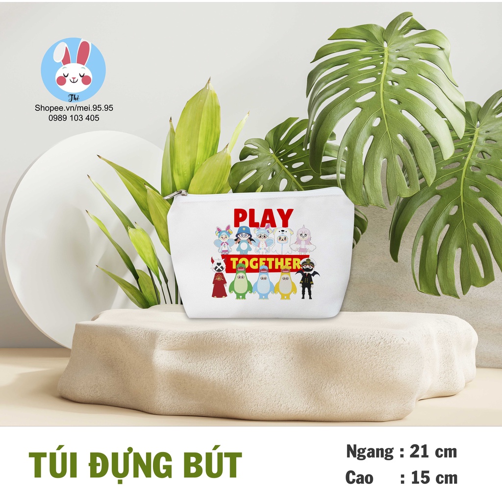 Túi đựng bút, túi đựng viết Play Together phong cách Hàn Quốc , Mẫu Truz, Bong bóng xà phòng, Trứng phục sinh