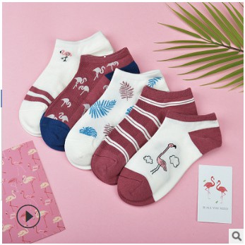 Tất ngắn họa tiết hồng hạc