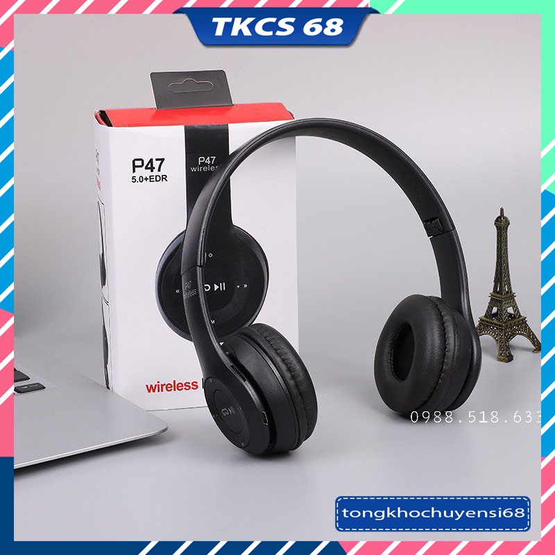 Tai Nghe Chụp Tai Bluetooth P47 Không Dây Có Mic Hỗ TrợThẻ Nhớ Âm Bass Cực Chất Nghe Nhạc Cực Hay Bảo Hành 1 Năm