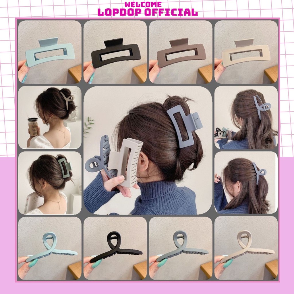 Kẹp tóc nhựa nhám cỡ lớn thiết kế đơn giản phong cách Hàn Quốc #KEP111 [ cặp tóc nhám sang trọng ] LOPDOP.OFFICIAL