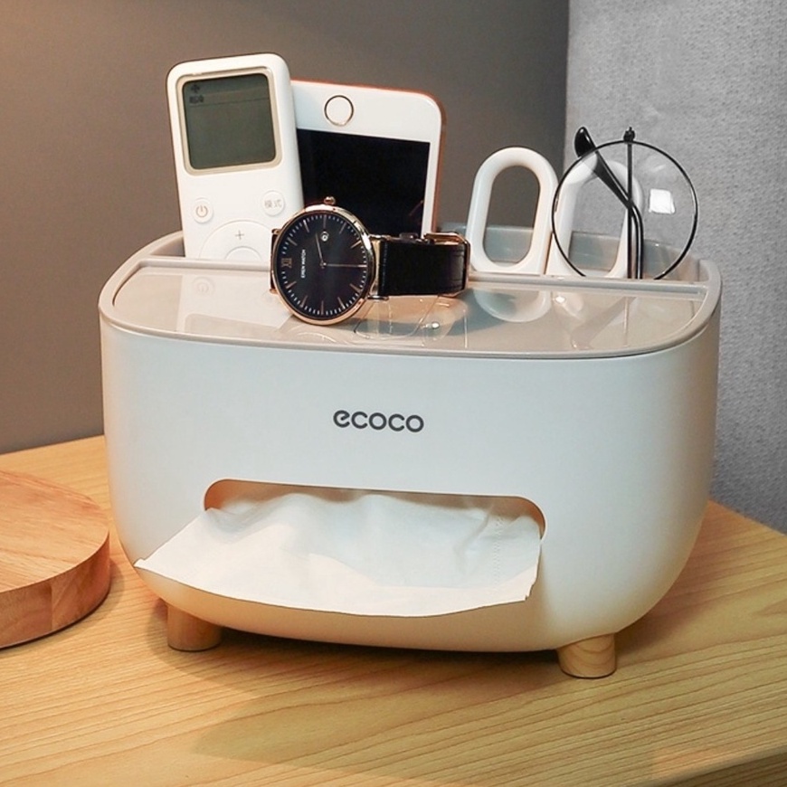 Hộp đụng giấy ăn đa năng, thông minh Ecoco chính hãng , hộp để bàn tiện lợi - E2009