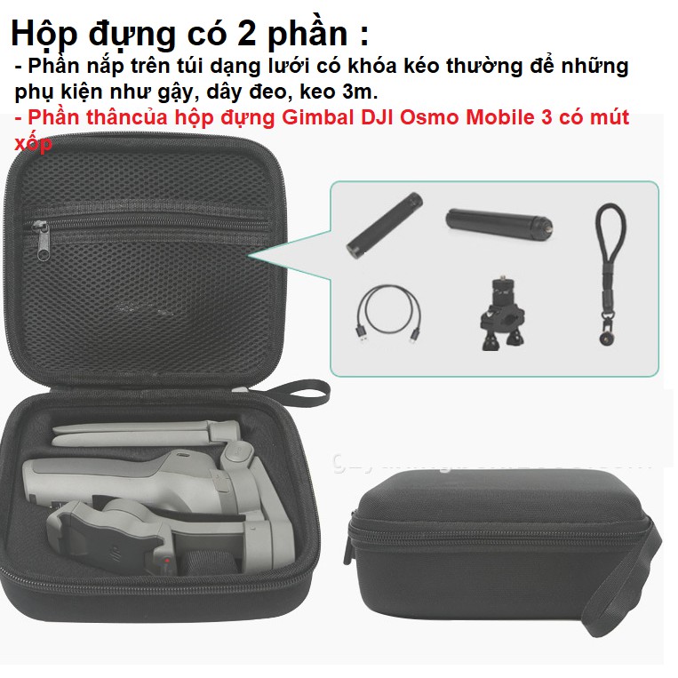 Hộp đựng và bảo vệ gimbal Dji Osmo Mobile 3 chống va đập và chống nước nhẹ