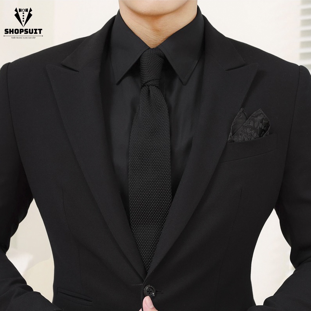 Vest nam 1 cúc màu đen,Áo khoác nam blazer from dáng Hàn Quốc 2 lớp | BigBuy360 - bigbuy360.vn
