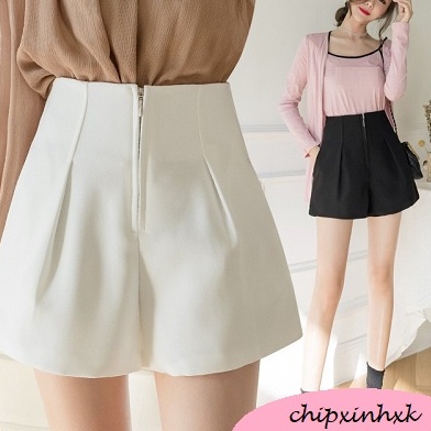 Quân short Nữ CHIPXINHXK ống rộng giả váy, khóa giữa