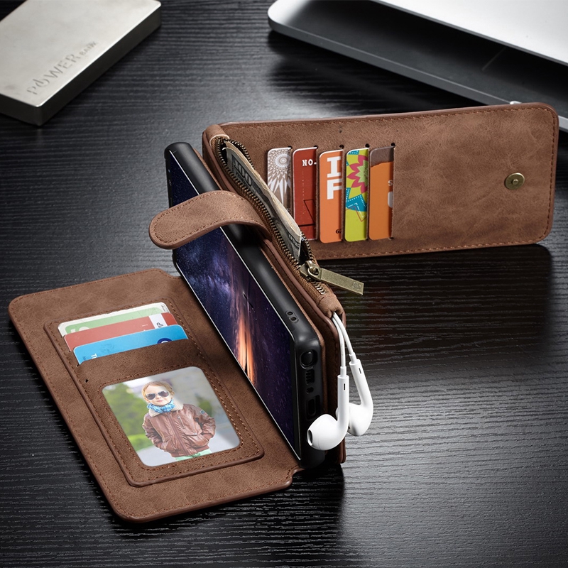 Bao da điện thoại PU dạng ví có khóa nam châm và ngăn đựng thẻ chống sốc thời trang cho Samsung Galaxy Note 9