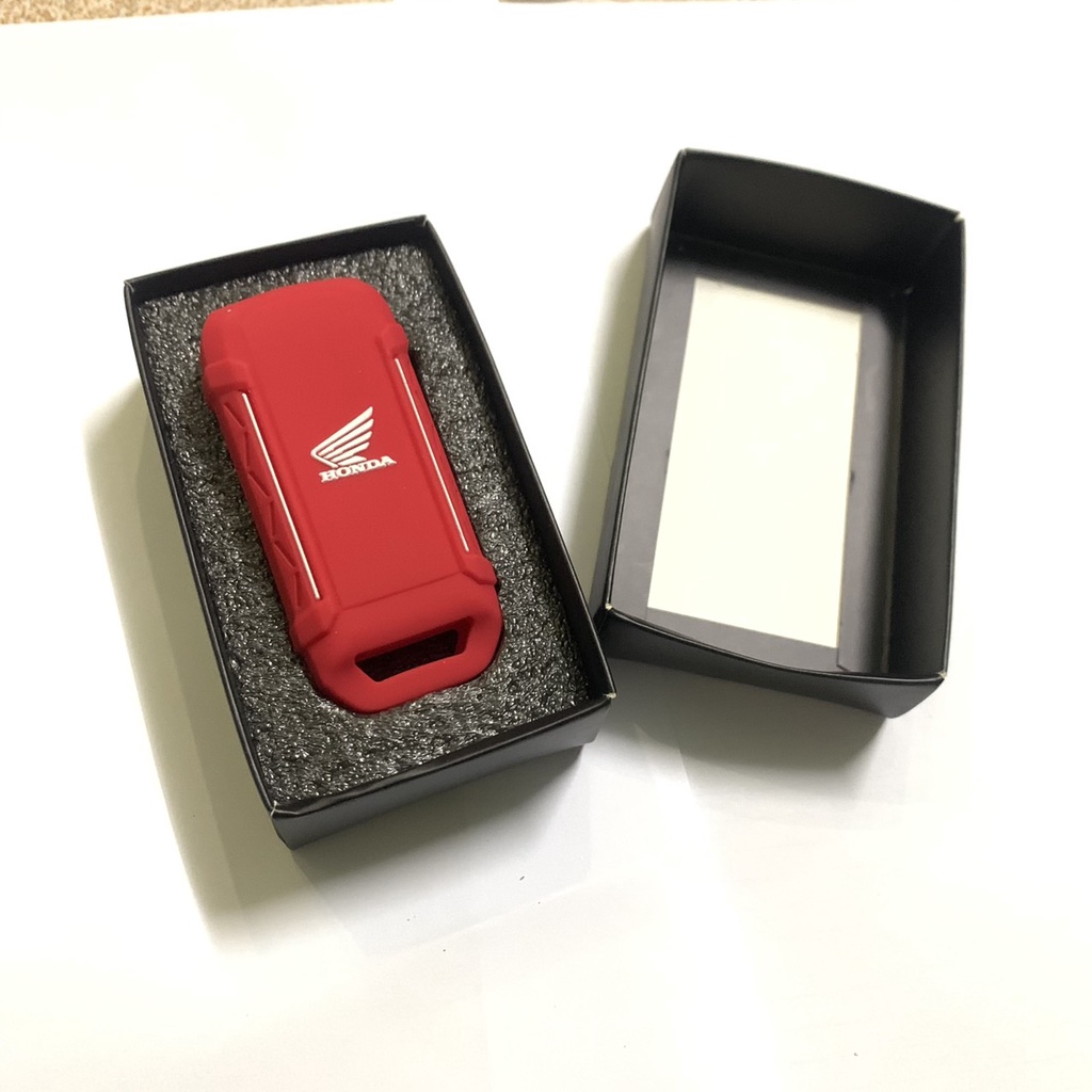 Bọc (bao) chìa khóa smartkey 3 nút màu đỏ HONDA SHMODE, SH125, SH150, PCX (HLSRGSKRED3)