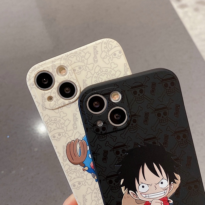 Xiaomi Mi 11 Lite Redmi 9T 9C 9A Note 10 10S 9 9S 8 7 Pro Cute Shading One Piece Luffy Shockproof Fine Hole Phone Case  DY 25