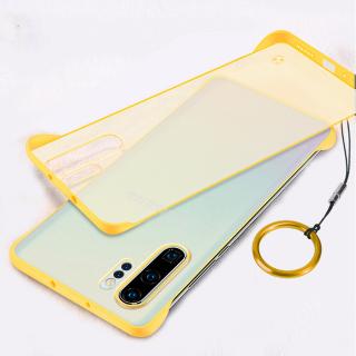 Frameless Case  For Samsung Galaxy Note 10 Plus 5G Ultra Thin Matte PC Translucent Shockproof Back Cover+Ring Strap
