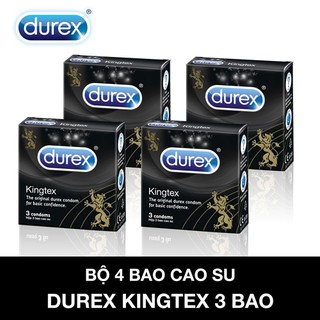 [ Combo 4 hộp ]  Bao cao su Durex Kingtex