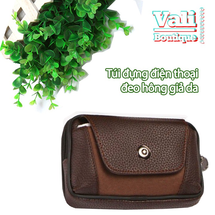 Túi đựng điện thoại da PU đeo ngang hông kiểu ngang, kiểu dọc T8 gài nút giữa - Túi đeo thắt lưng giả da PU - đen, nâu. | BigBuy360 - bigbuy360.vn
