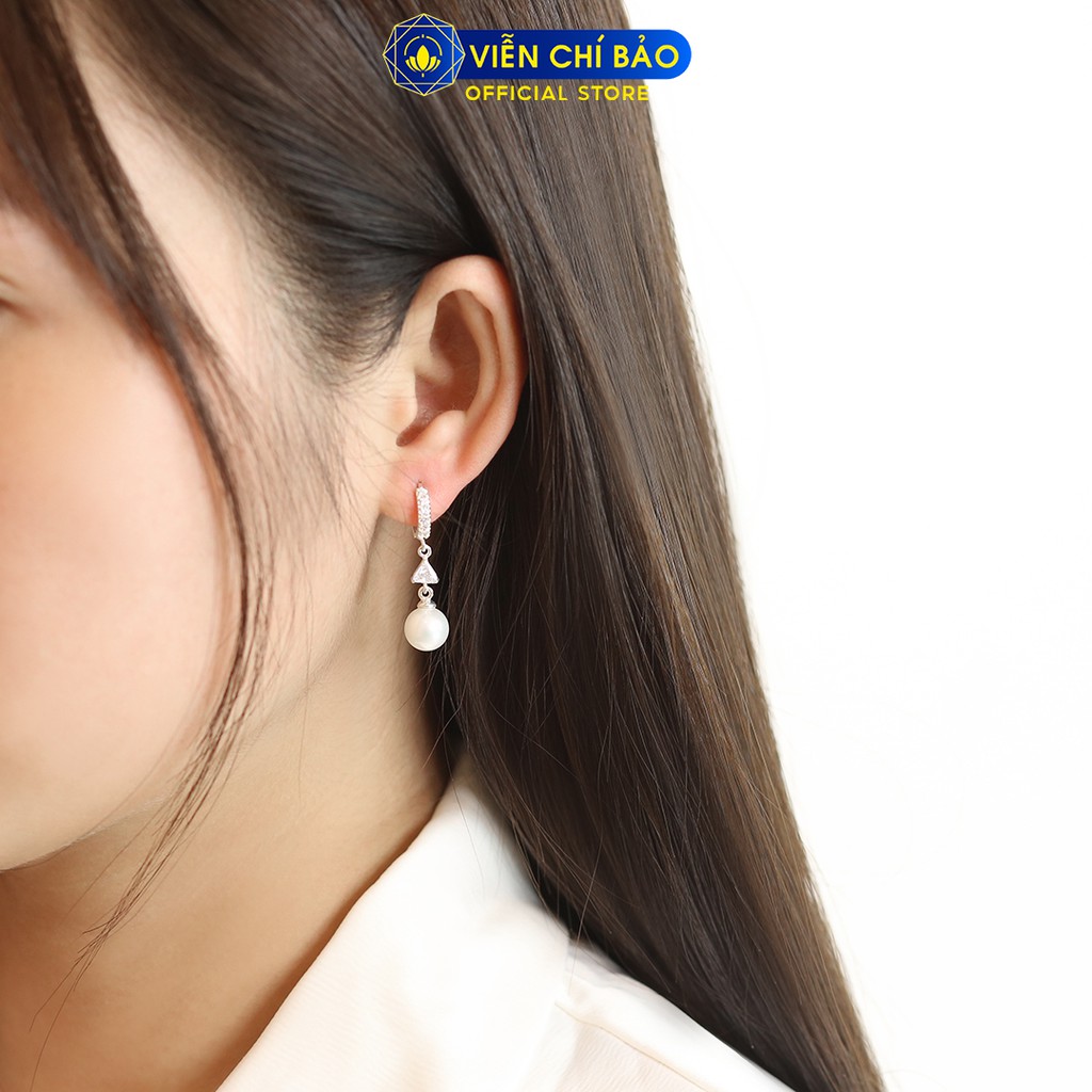 Bông tai bạc nữ dạng thả chất liệu bạc 925 thời trang phụ kiện trang sức nữ Viễn Chí Bảo B400139x