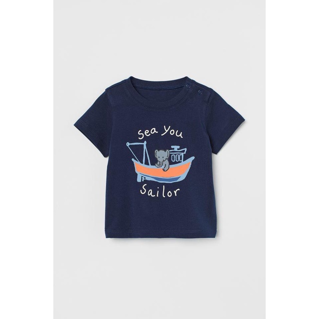 Áo phông cộc tay họa tiết cho bé HM US/UK/ES size từ 4-6m đến 3-4y