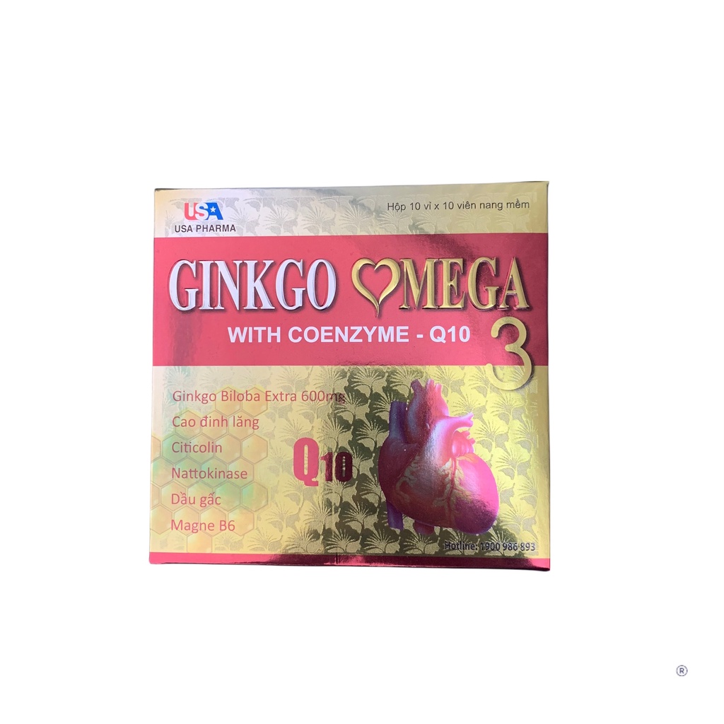 Viên uống GINKGO BILOBA OMEGA 3 - Q10 - Hộp 10 vỉ x 10 viên