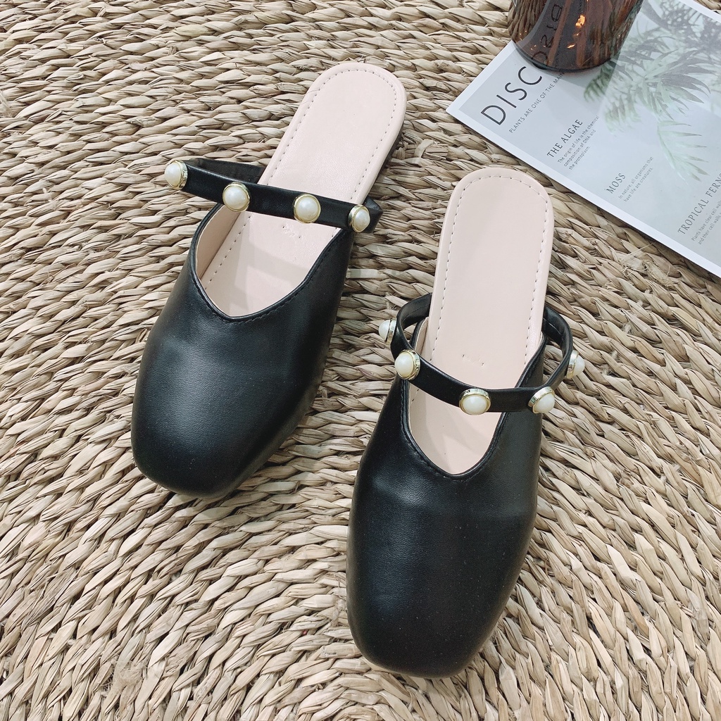 [XẢ KHO] Giày sục nữ đế bằng đính khuy chuỗi ngọc S358 SUTANO | BigBuy360 - bigbuy360.vn