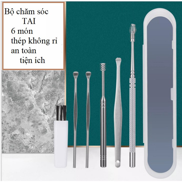 Dụng cụ lấy ráy tai tích hợp đèn soi và kính lúp phóng đại