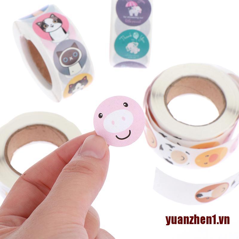 [Yuanzhen] 1 Cuộn 500 Miếng Dán Hình Động Vật Rừng Đục Lỗ