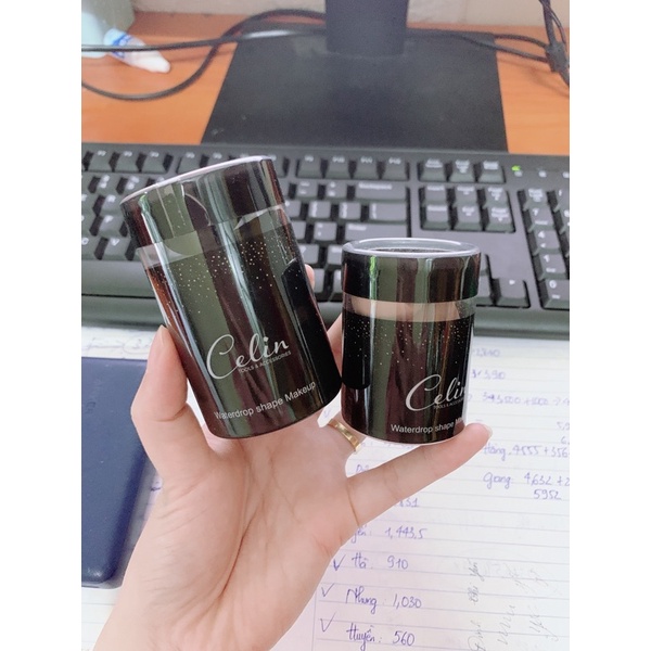 Bông mút tán nền Celin 2 chiếc màu nâu và đen chuyên dụng cho trang điểm siêu mềm ít hút nền đàn hồi cao Bride Care