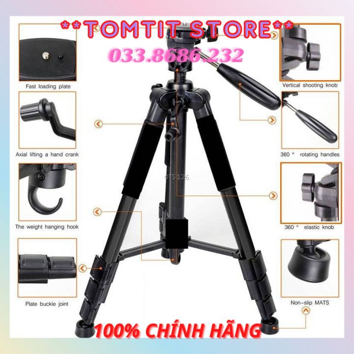 Gậy chụp ảnh tripod 3120 cao cấp, cứng cáp, chắc chắn, tiện lợi, kèm remote kết nối bluetooth