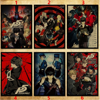 1 Poster Game Persona 5 PS4 Dán Tường Trang Trí Phong Cách Retro
