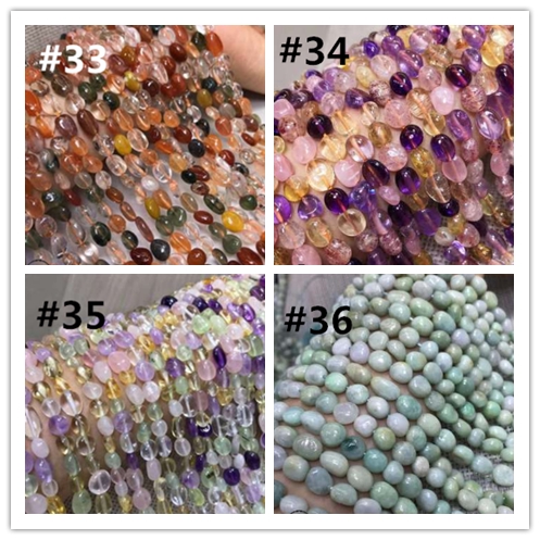 Chuỗi Hạt Đá Tự Nhiên Kích Thước 6-10mm  cho làm dây chuyền/ vòng tay DIY