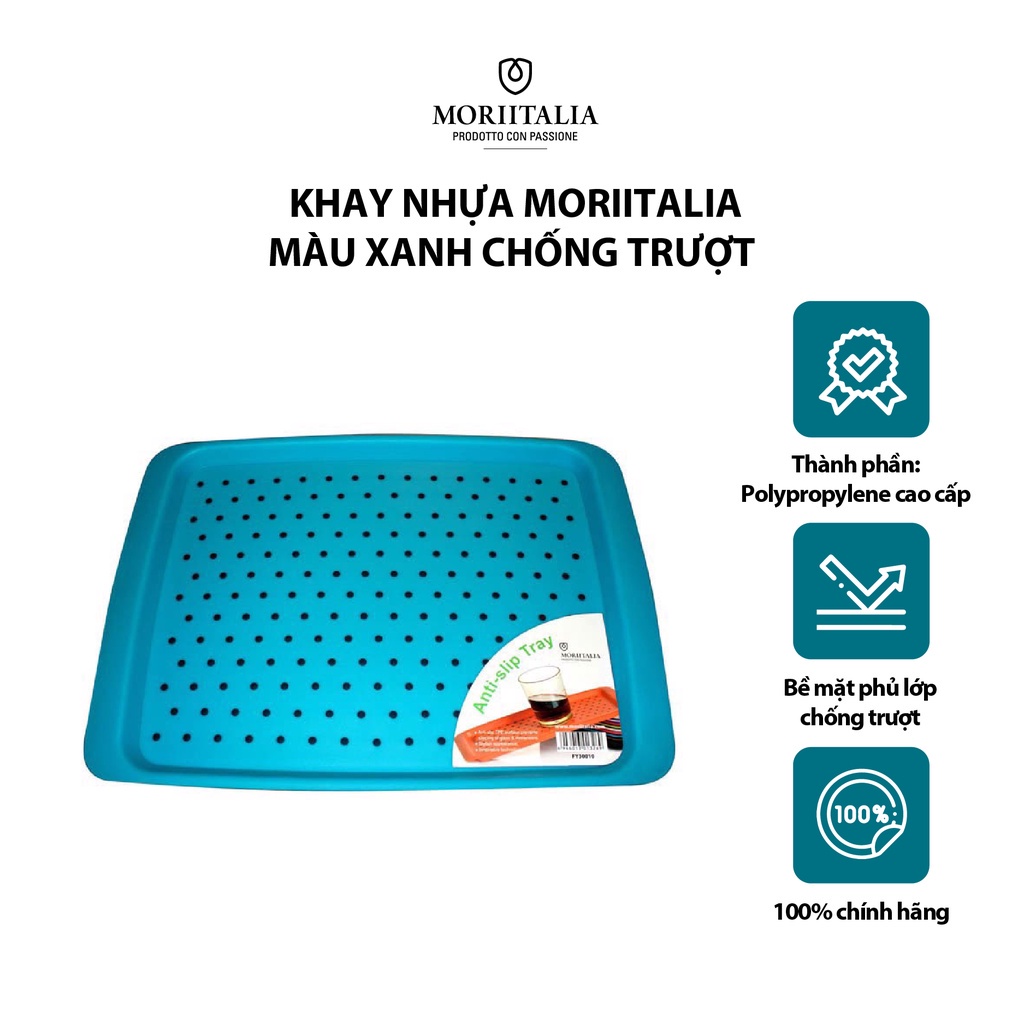 Khay nhựa Moriitalia chống trượt màu xanh dương FY30010