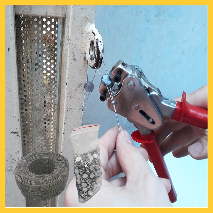Túi chì viên 10mm  kèm 3m dây kẽm 1mm, bấm niêm phong công tơ điện, nước, hàng hóa