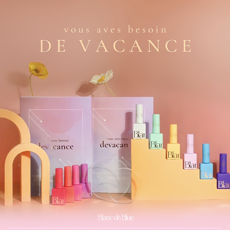 Sơn gel Blanc Dé Blue chính hãng Hàn Quốc set De Vacance