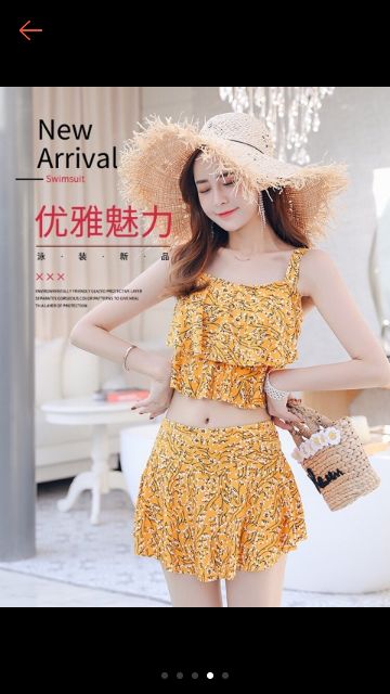 Bộ váy bơi 2 mảnh hoa nhí vàng | BigBuy360 - bigbuy360.vn