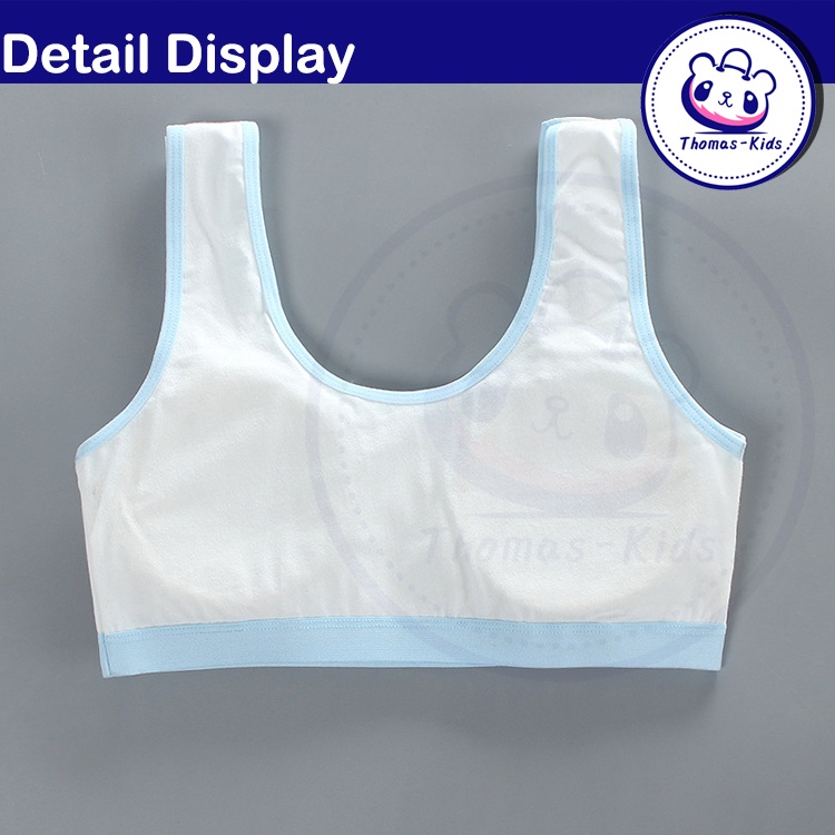 [THOMAS Kids] Áo Lót Thể Thao Cotton Họa Tiết Mèo Hoạt Hình Nhiều Màu Sắc Cho Bé Gái 8-16 Tuổi