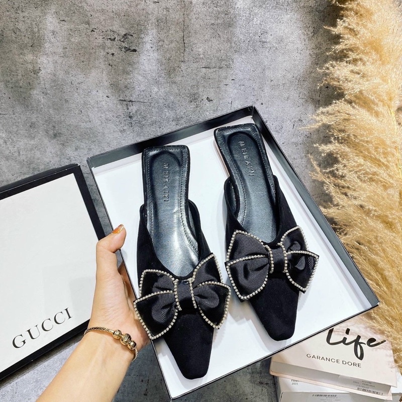 Giay Sục mũi nhọn Yumi store nơ viền xoàn siêu bền đẹp 2022