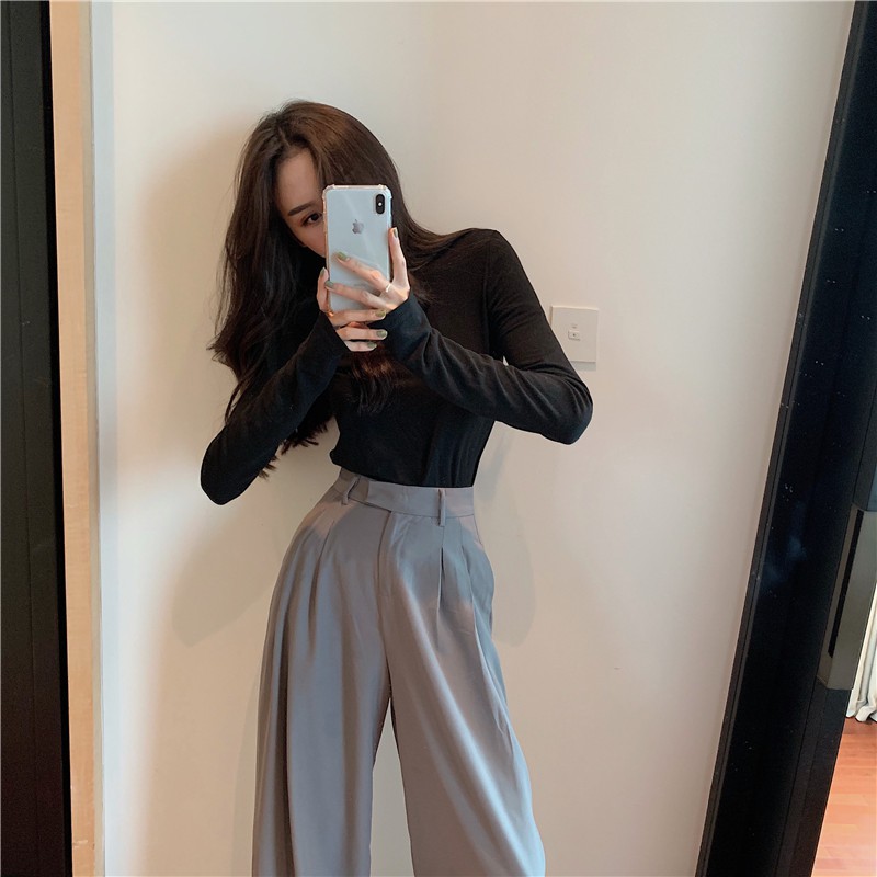 [ẢNH THẬT] Quần ống suông chất đẹp Ulzzang / quần ống rộng cạp cao form dài culottes xếp ly