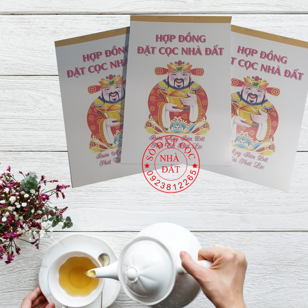 Sổ đặt cọc nhà đất Thần Tài loại 2 liên - Mẫu hợp đồng đặt cọc nhà đất
