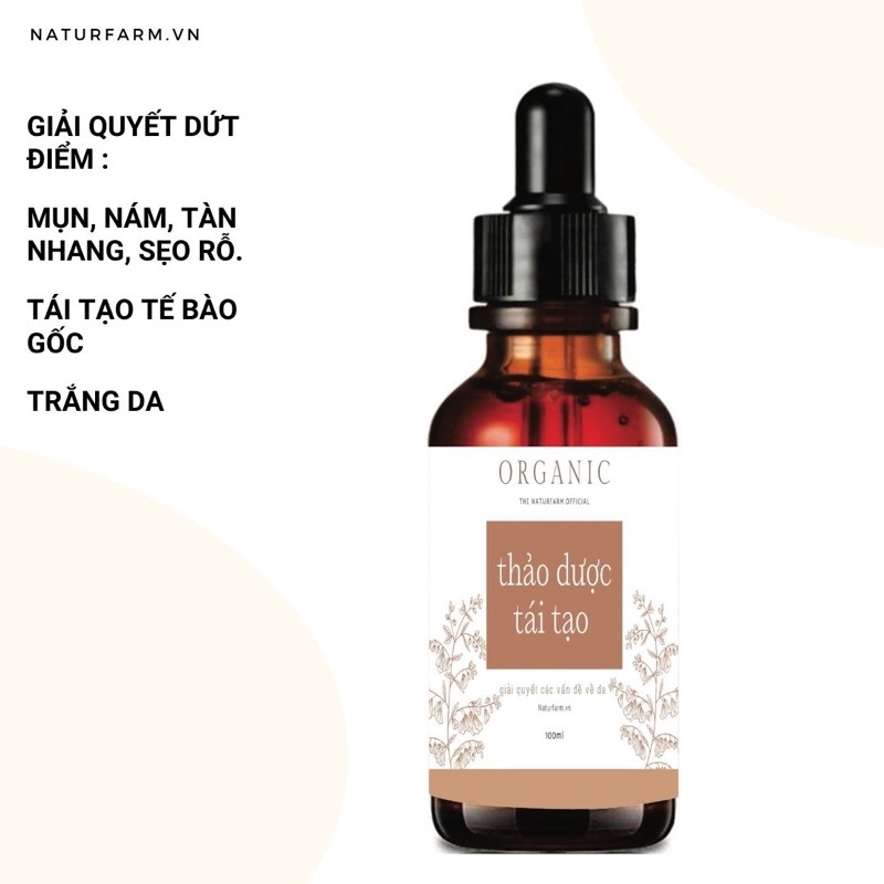 [ 100ML ]  Thảo dược tái tạo xóa mụn, nám, tàn nhang, sẹo rỗ, tái tạo da thiên nhiên - mỹ phẩm handmade