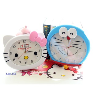 Đồng Hồ Báo Thức Dễ Thương Họa Tiết Kitty,Doremon