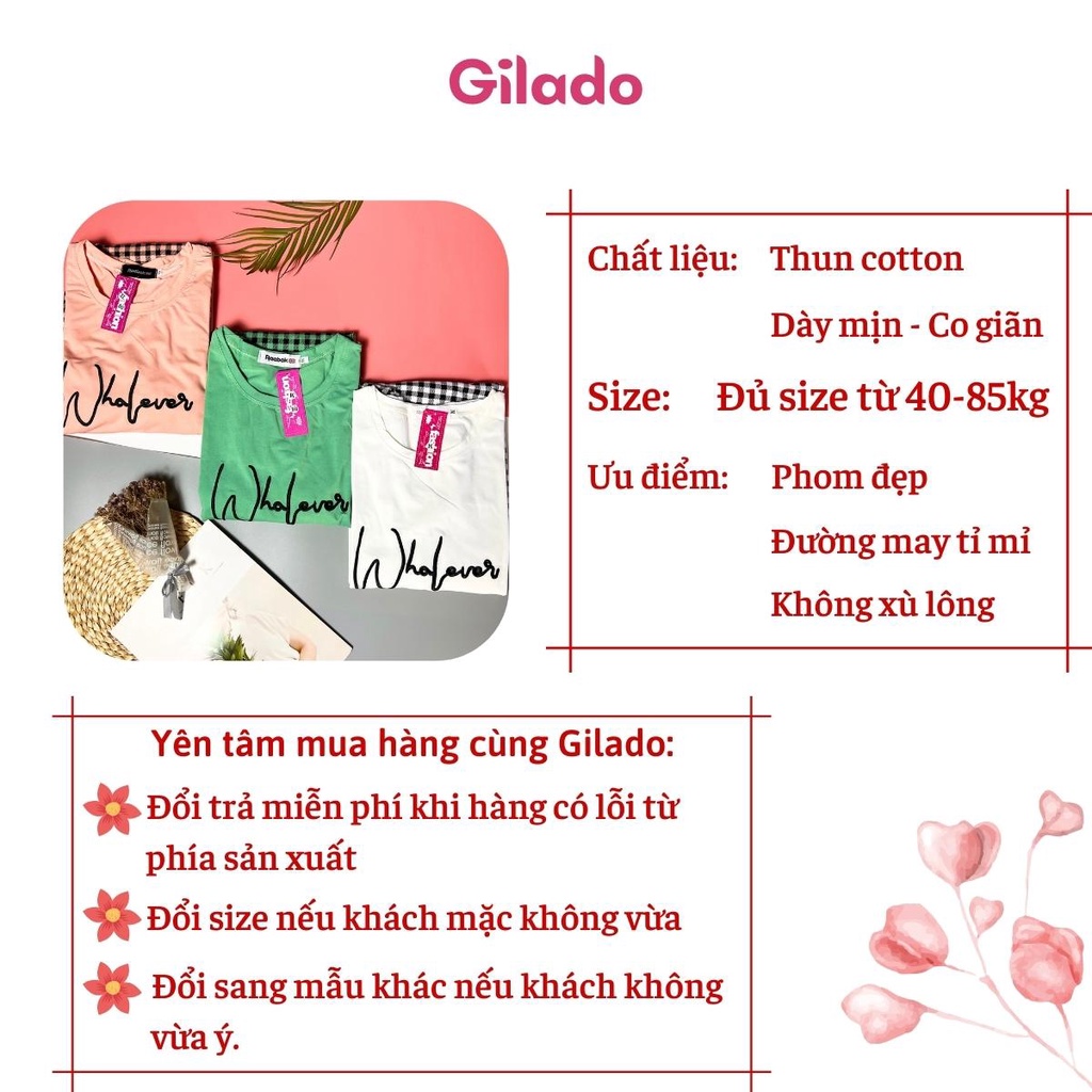 Đồ bộ nữ đồ mặc nhà thun co giãn 4 chiều họa tiết thêu đẹp thoáng mát có bigsize quần dài Gilado