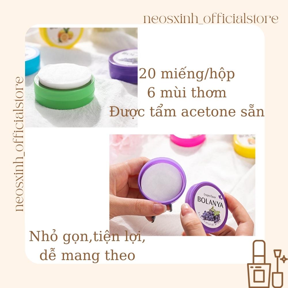 Hộp Bông Tẩy Móng Tay Bolanya 20 Miếng Tiện Lợi - Neosxinh Nails