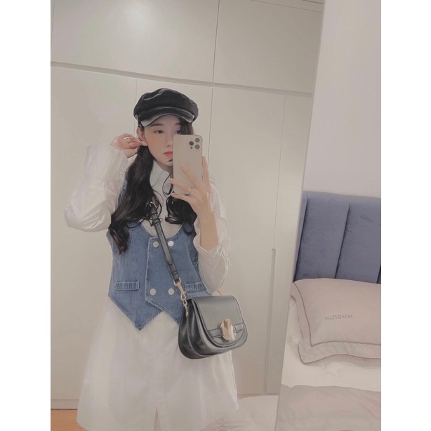 Set váy sơ mi kèm gile