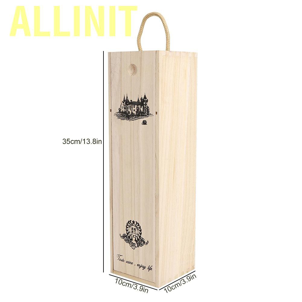 Allinit Retro Red Wine Bottle Box Portable Delicate Wooden Storage Container Gift Cas HG