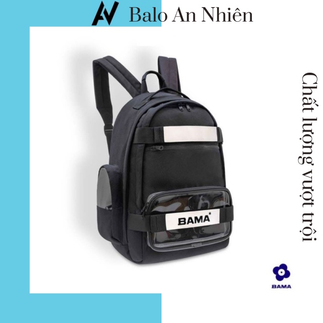 [KÈM ẢNH THẬT] Balo Local Brand Bama Màu Đen Nam Nữ Đi Chơi Đi Học Thời Trang Chống Nước (Full Tag Và Giấy Thơm)