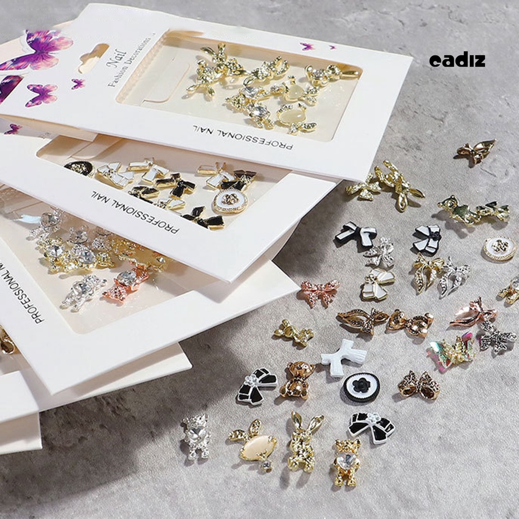 1 Túi Phụ Kiện Trang Trí Móng Tay Nghệ Thuật Hình Nơ Bằng Hợp Kim AB Không Phai Màu Dành Cho Bạn Nữ