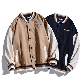 [HÀNG CÓ SẴN] Áo Khoác Bóng Chày- Áo Khoác Bomber Kaki Oversize