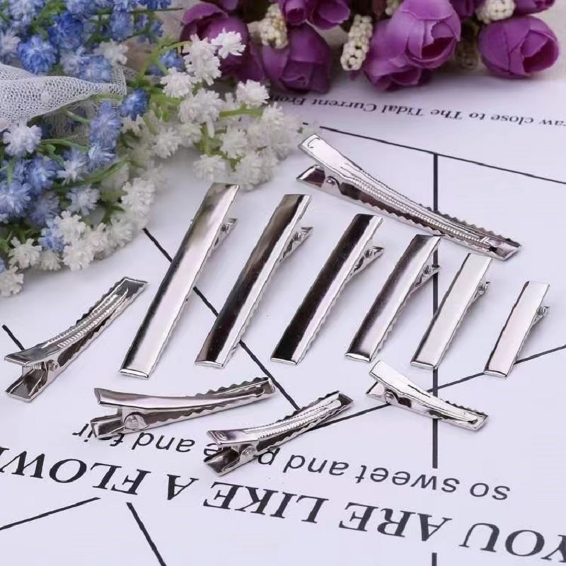 Kẹp Cá Sấu Bằng Bạc Làm Đồ Thủ Công DIY Kích Thước 3.2cm, 4.1cm, 4.6cm, 5.6cm, 6.5cm, 7.5cm